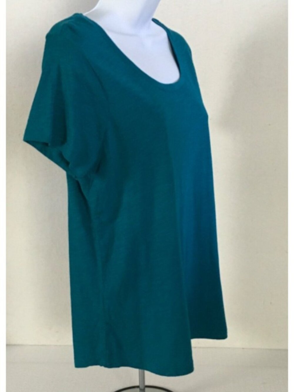 Eddie Bauer T shirt Women Size M Blue Scoop Neckline Short Sleeves Cotton Modal - Picture 3 of 13